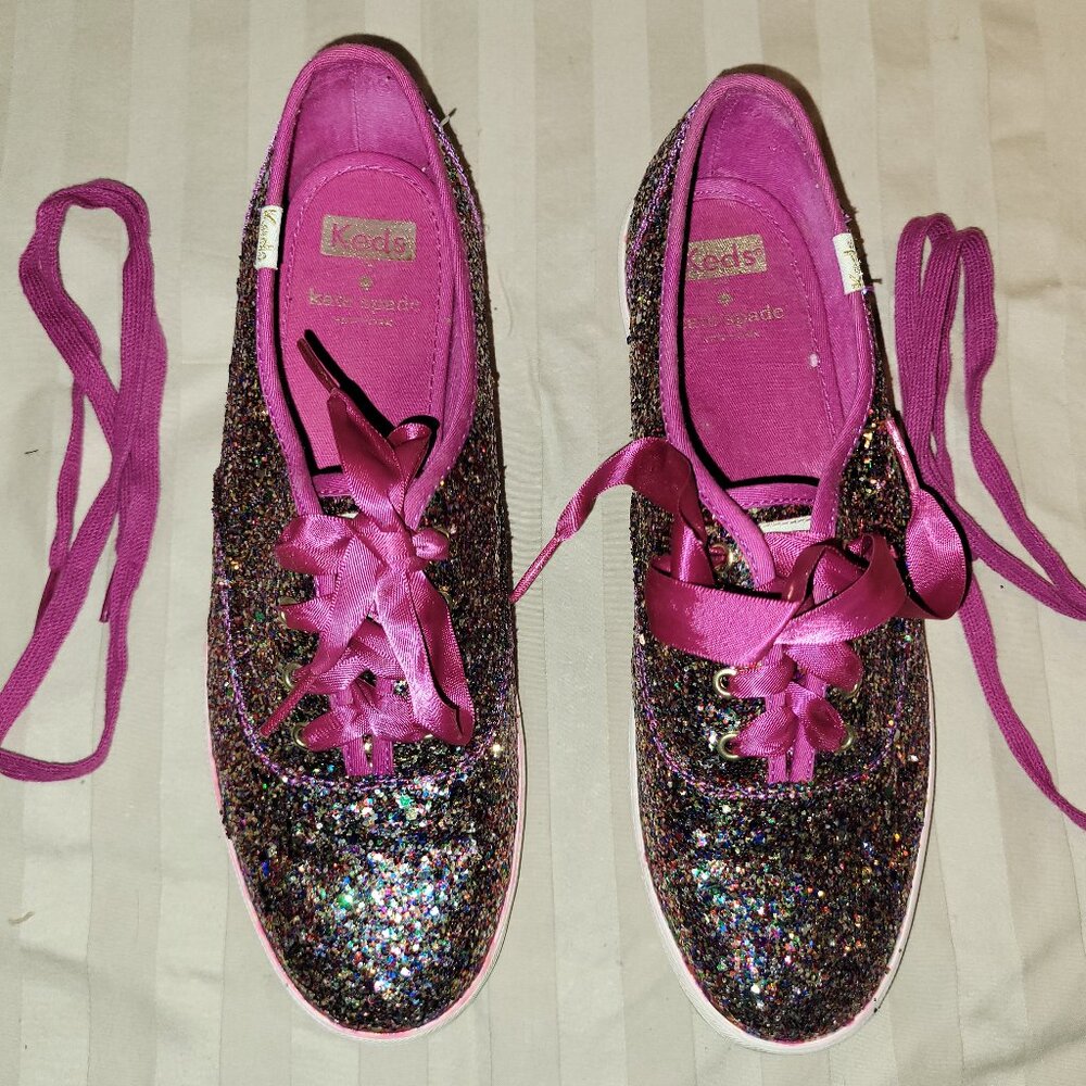 Keds X Kate Spade Pink Glitter Sneakers
